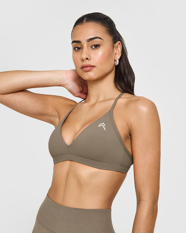 EasyLift™ Ultra Minimal V Neck Bralette | Moss Brown