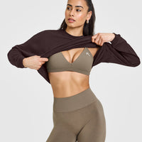 EasyLift™ Ultra Minimal V Neck Bralette | Moss Brown