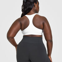 Effortless Seamless Racer Back Sports Bra | White