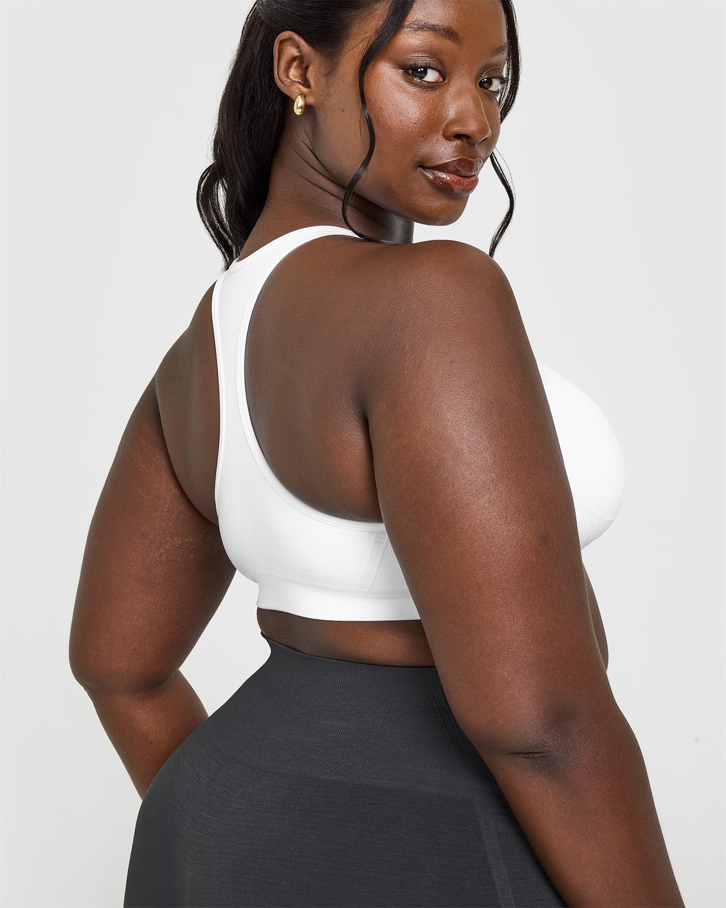 Effortless Seamless Racer Back Sports Bra | White