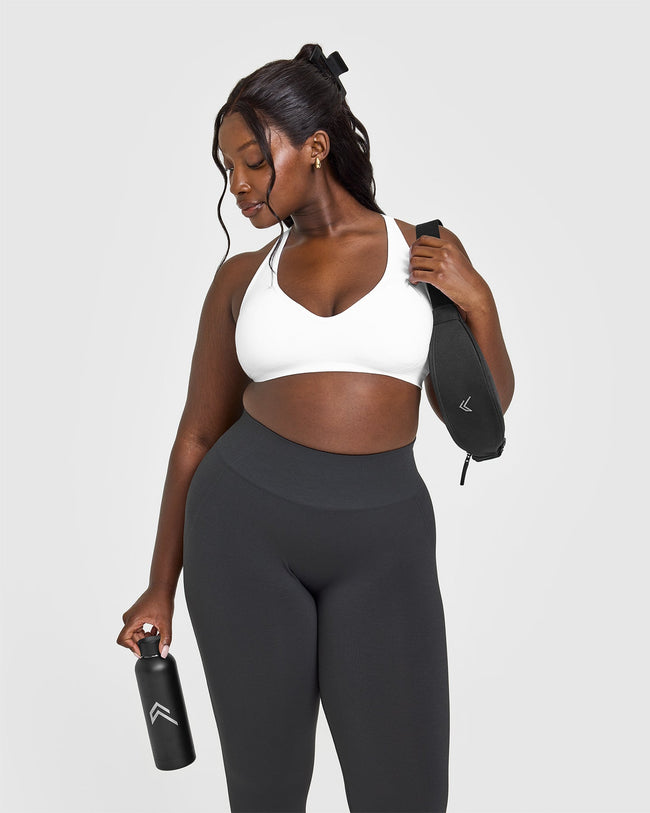 Effortless Seamless Racer Back Sports Bra | White